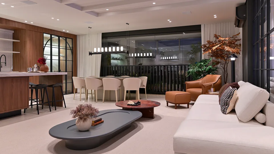 Living do apartamento decorado Belgravia